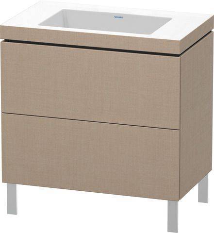 Duravit L-Cube Möbelwaschtisch c-bonded mit Unterbau bodenstehend, LC6937N, 800 x 480mm, 2 Schubkästen