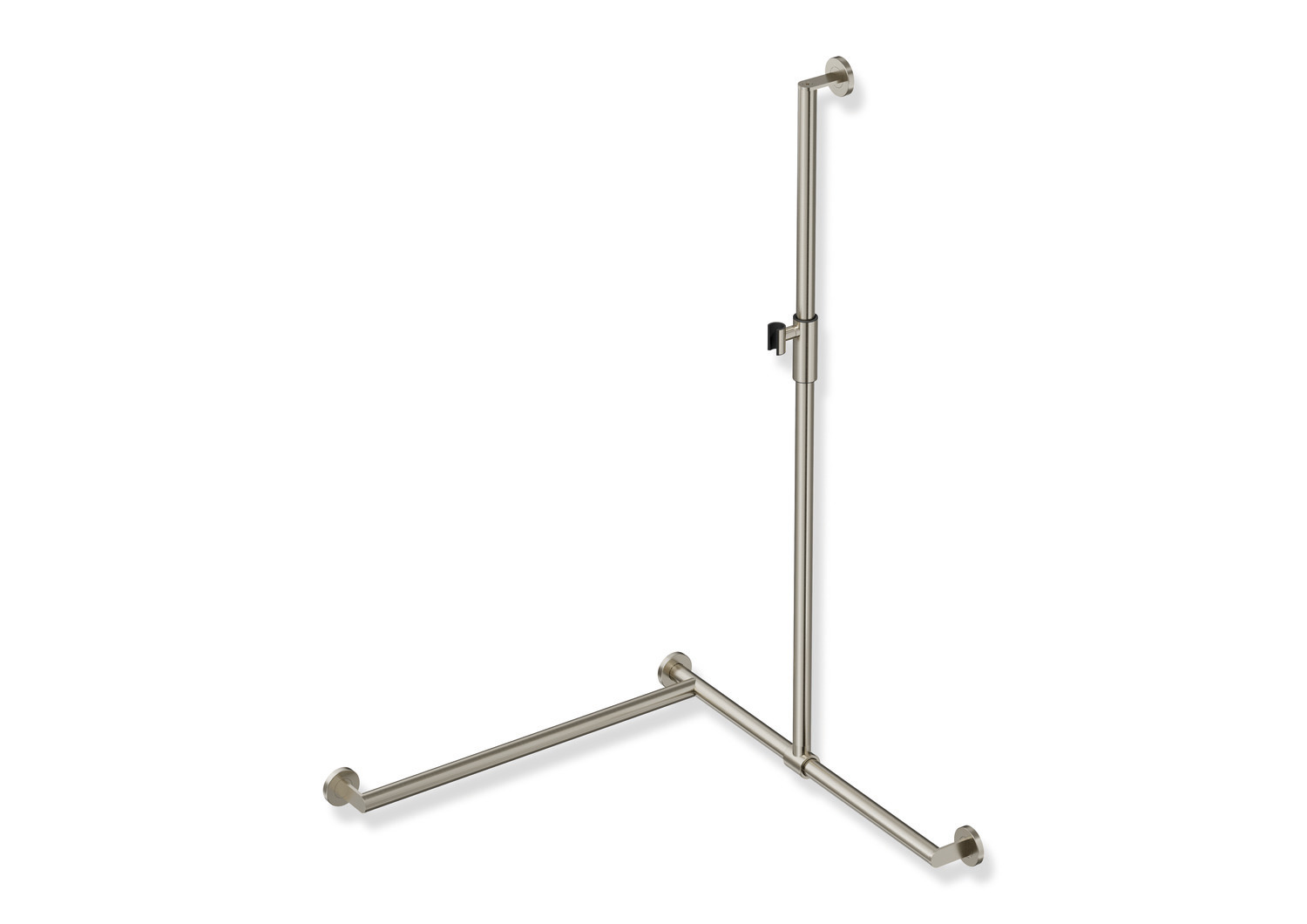 HEWI System 900 Duschhandlauf 1250 x 765 x 765 mm, links, Ø32, Magnetbrausehalter