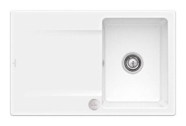 Villeroy & Boch Siluet 45 Flat Küchenspüle, mit Ablaufgarnitur mit Excenterbetätigung, 780 x 490mm
