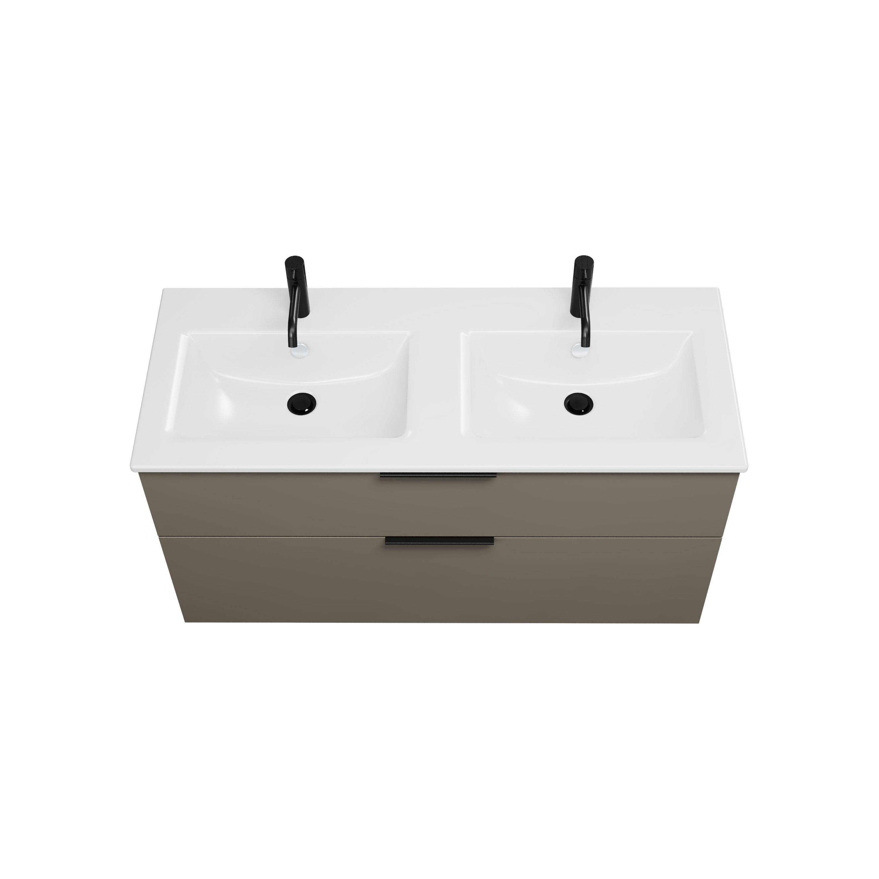 burgbad Eqio Slim Badmöbel-Set SHBX122 Grau Hochglanz/Alpinweiss
