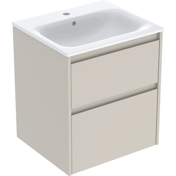 Geberit Renova Plan Badmöbel-Set 55x62,1x48cm, sandgrau/lackiert seidenmatt