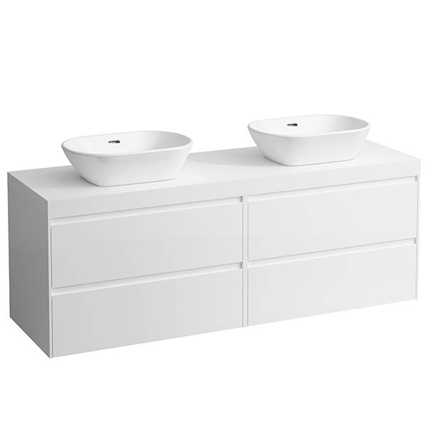 Lani Waschtischplatte mit Unterschrank 1570mm, mit Ausschnitt links und rechts