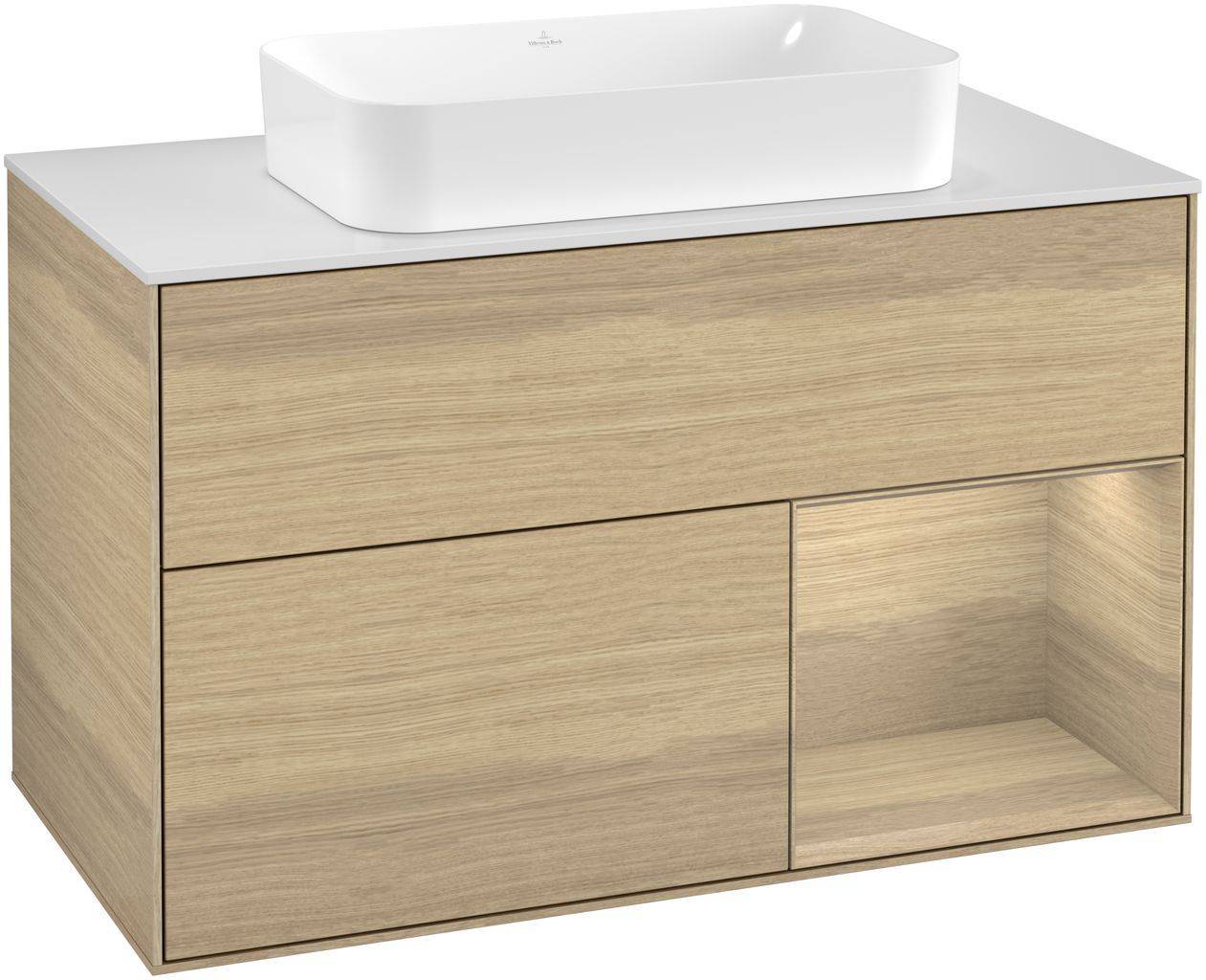 Villeroy & Boch Finion Waschtischunterschrank 1000 x 603 x 501mm, Abdeckplatte weiß matt
