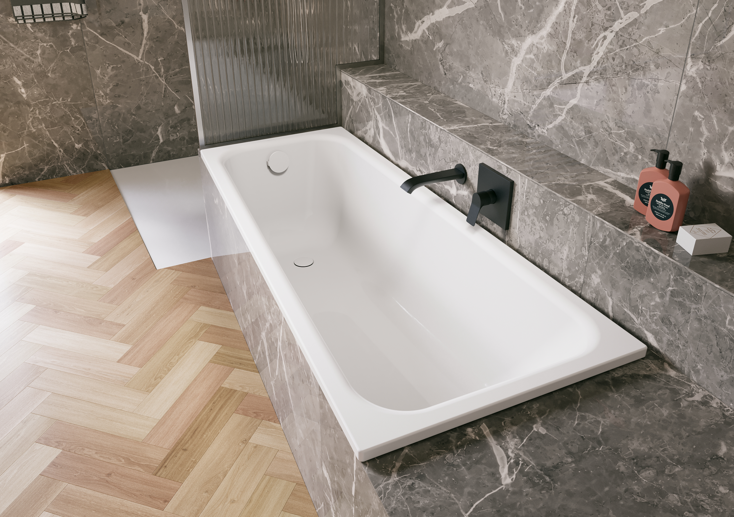 Space S space saver bathtub, corner right