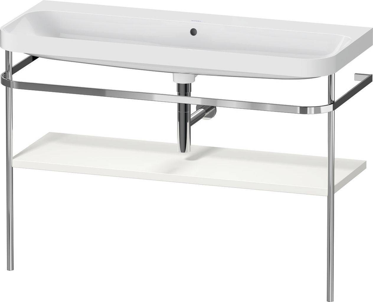 Duravit Happy D.2 Plus Möbelwaschtisch c-shaped mit Metallkonsole, bodenstehend, 1175 x 490mm
