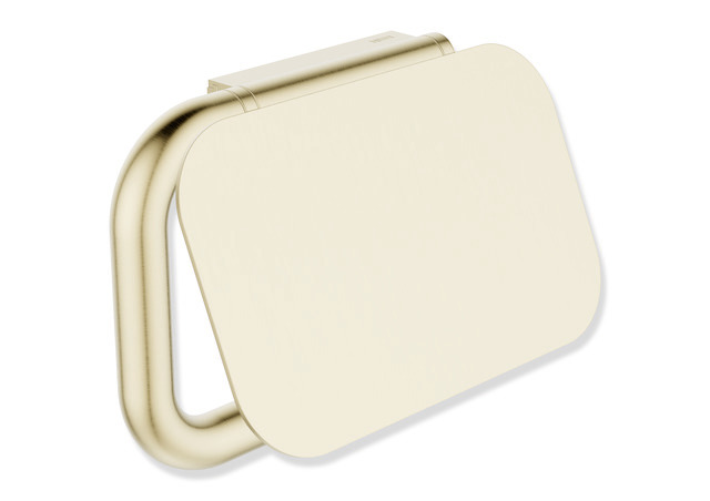 HEWI Serie 480 WC-Papierhalter mit Deckel messing gebürstet