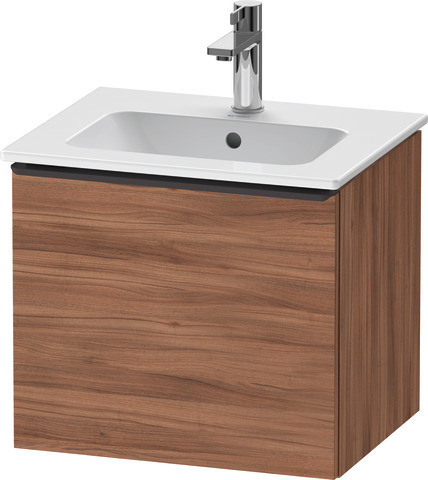 Duravit D-Neo Waschtischunterbau wandhängend mit Möbelgriff Diamantschwarz