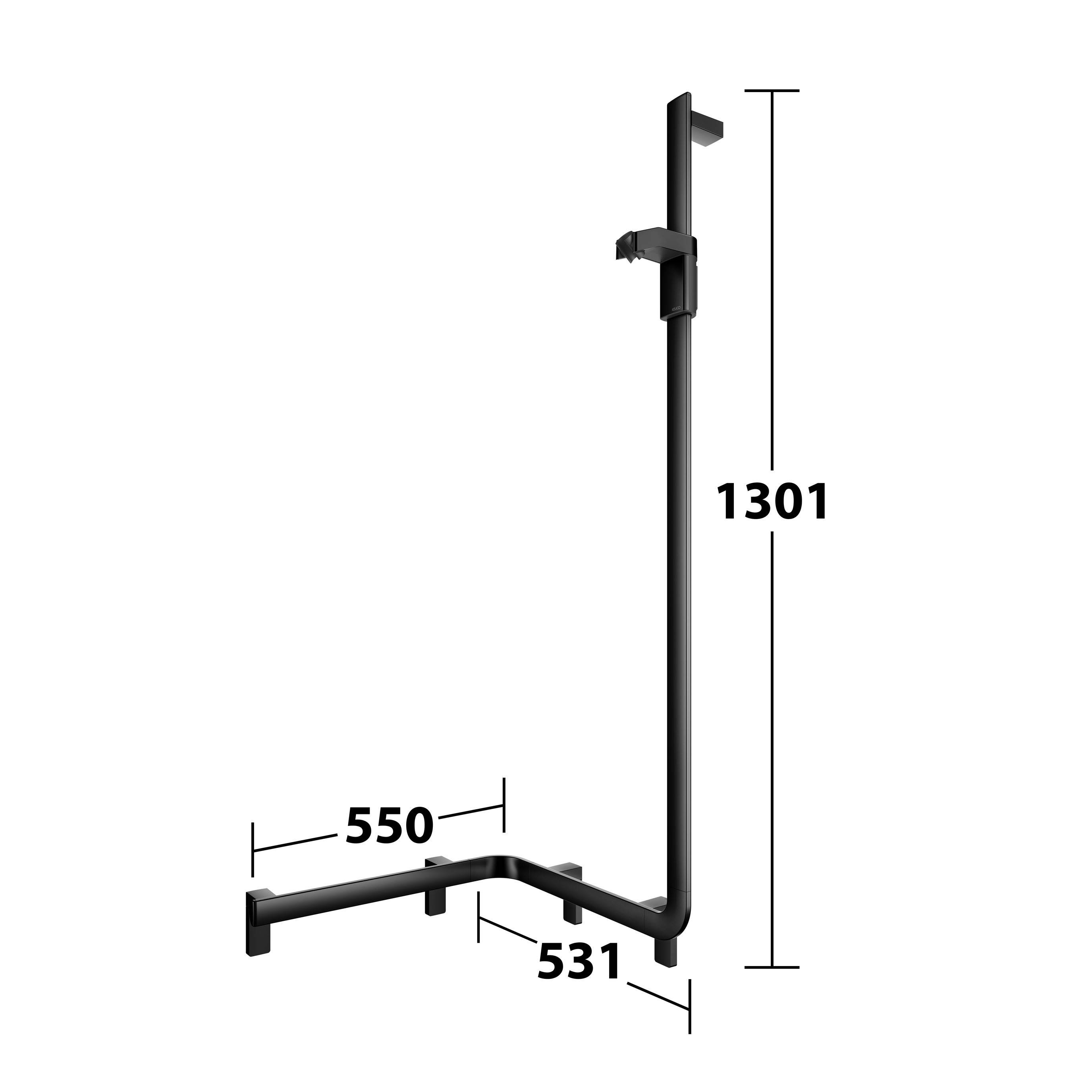 AXESS Duschhandlauf 550mm mit Brausestange, rechte Ausführung
