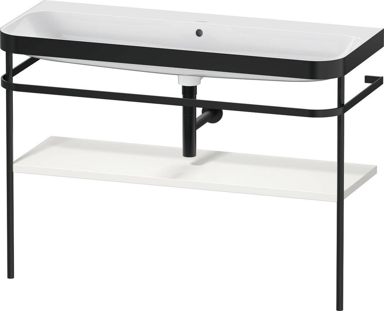 Duravit Happy D.2 Plus Möbelwaschtisch c-bonded mit Metallkonsole, bodenstehend, 1175 x 490mm