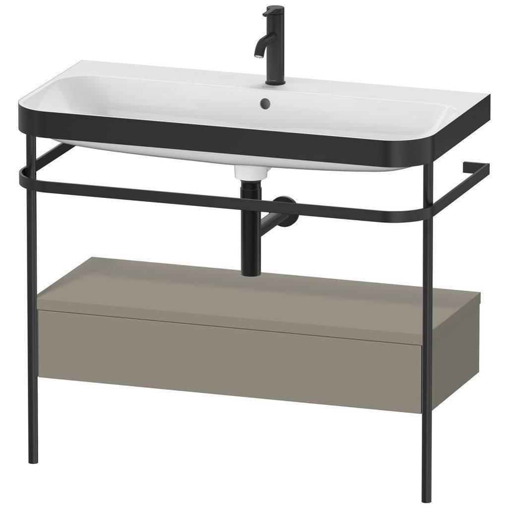 Duravit Happy D.2 Plus Möbelwaschtisch c-bonded mit Metallkonsole, bodenstehend, 975 x 490mm