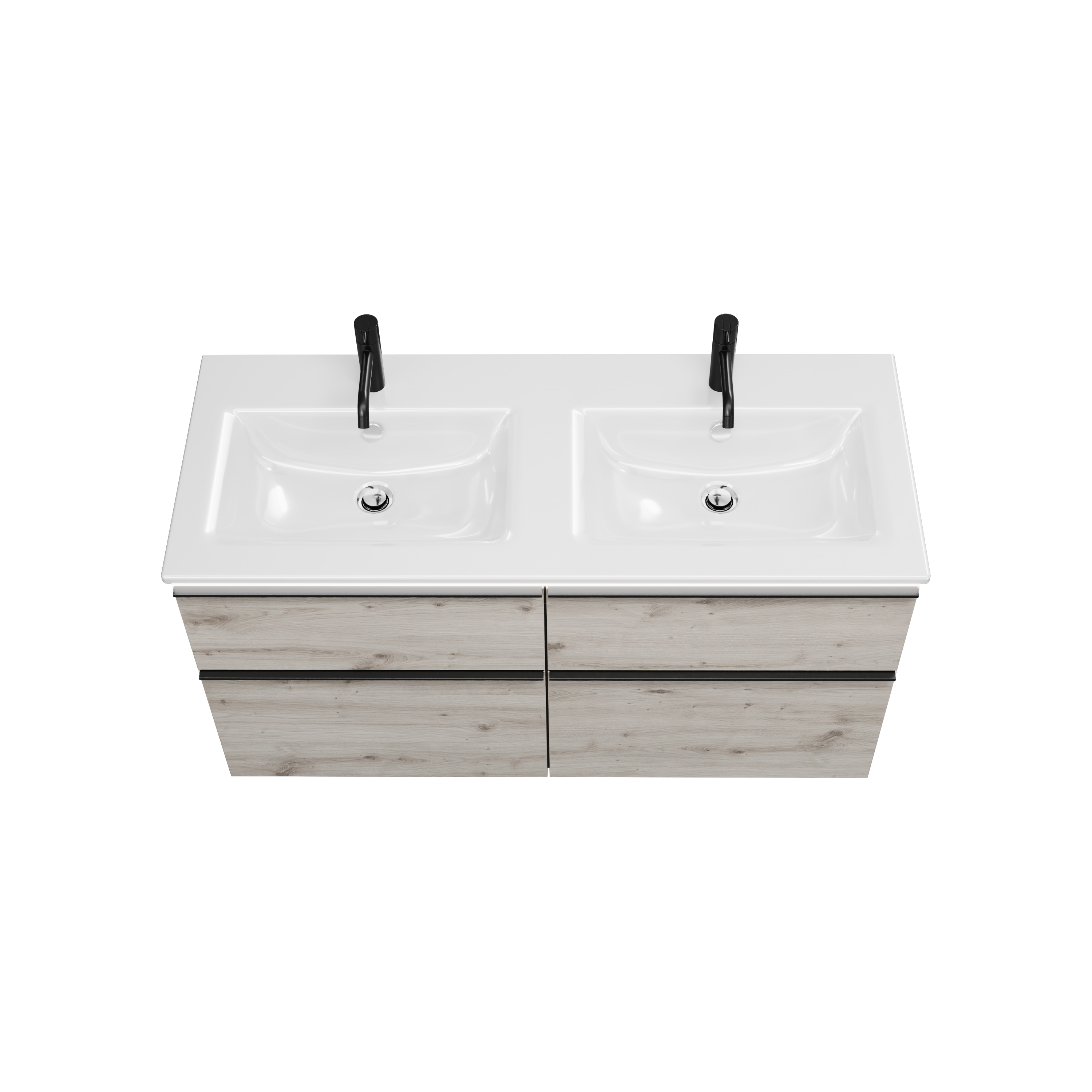 burgbad Eqio Slim Badmöbel-Set SHCA122 Eiche Dekor Silber/Alpinweiss