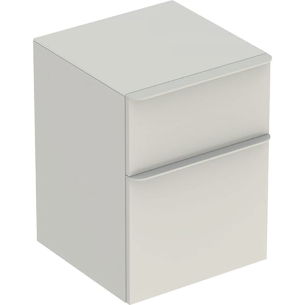 Geberit Smyle Seitenschrank, eckig mit 2 Schubladen, 45x60x47cm, sand-grau