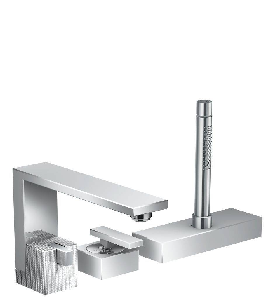 Axor Edge 3-Loch Einhebel-Wannenmischer mit Diamantschliff