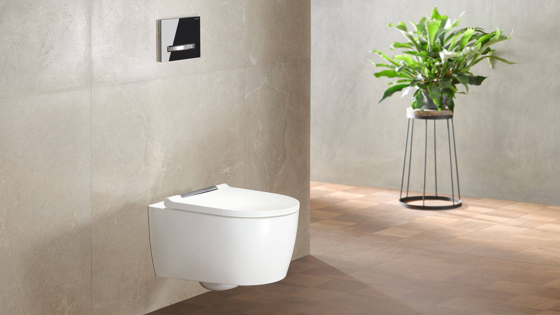 ONE Wand-WC Tiefspüler, TurboFlush, mit WC-Sitz Designabdeckung chrom