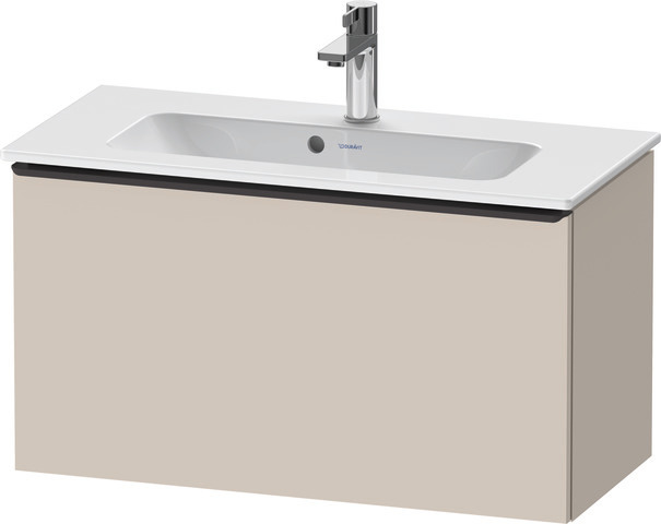 Duravit D-Neo Waschtischunterbau wandhängend mit Möbelgriff Diamantschwarz