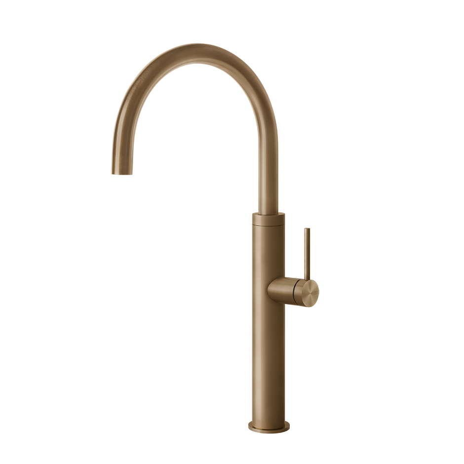 Gessi FLESSA Einhebel-Küchenmischer mit Schwenkarm warm bronze gebürstet PVD