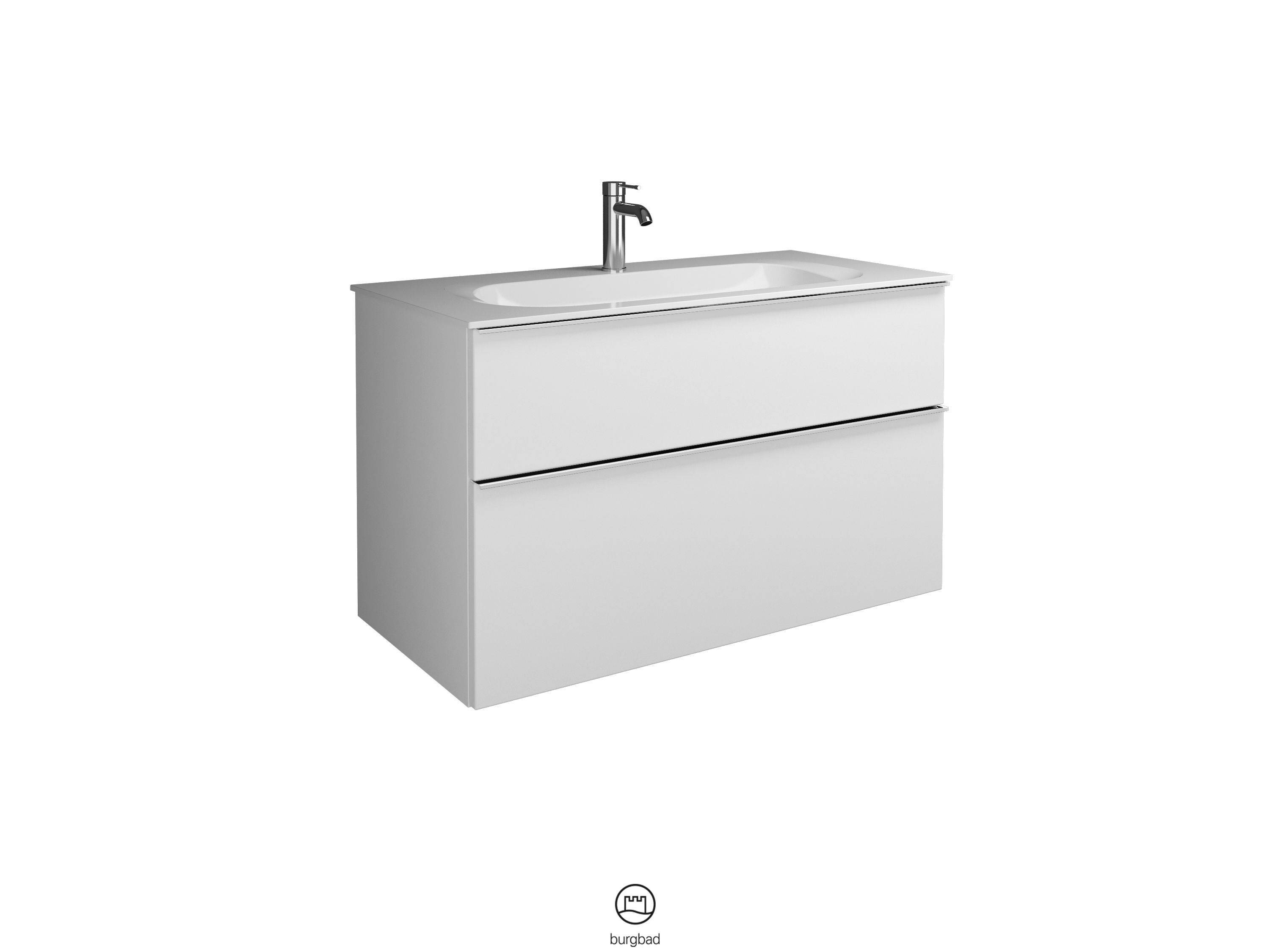 Fiumo Waschtisch mit Waschtischunterschrank SFXL102, Weiß Matt/Alpinweiss