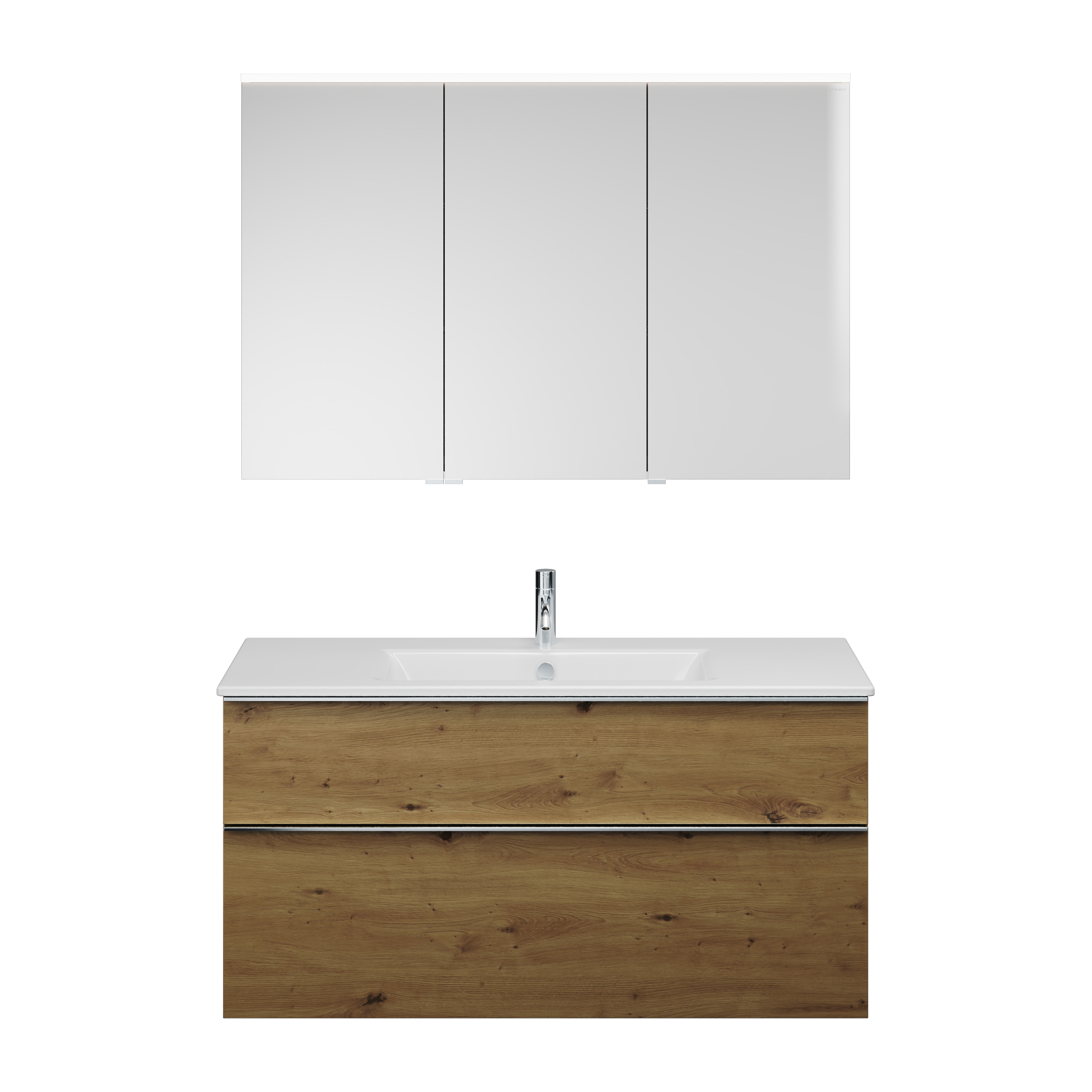 burgbad Eqio Badmöbel-Set SHCP122L Eiche Dekor Urban/Alpinweiss