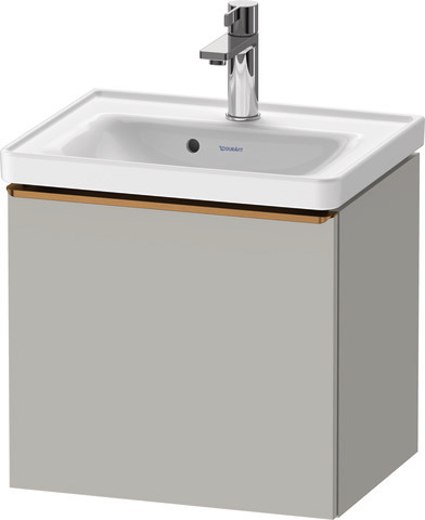 Duravit D-Neo Waschtischunterbau wandhängend mit Möbelgriff Bronze gebürstet