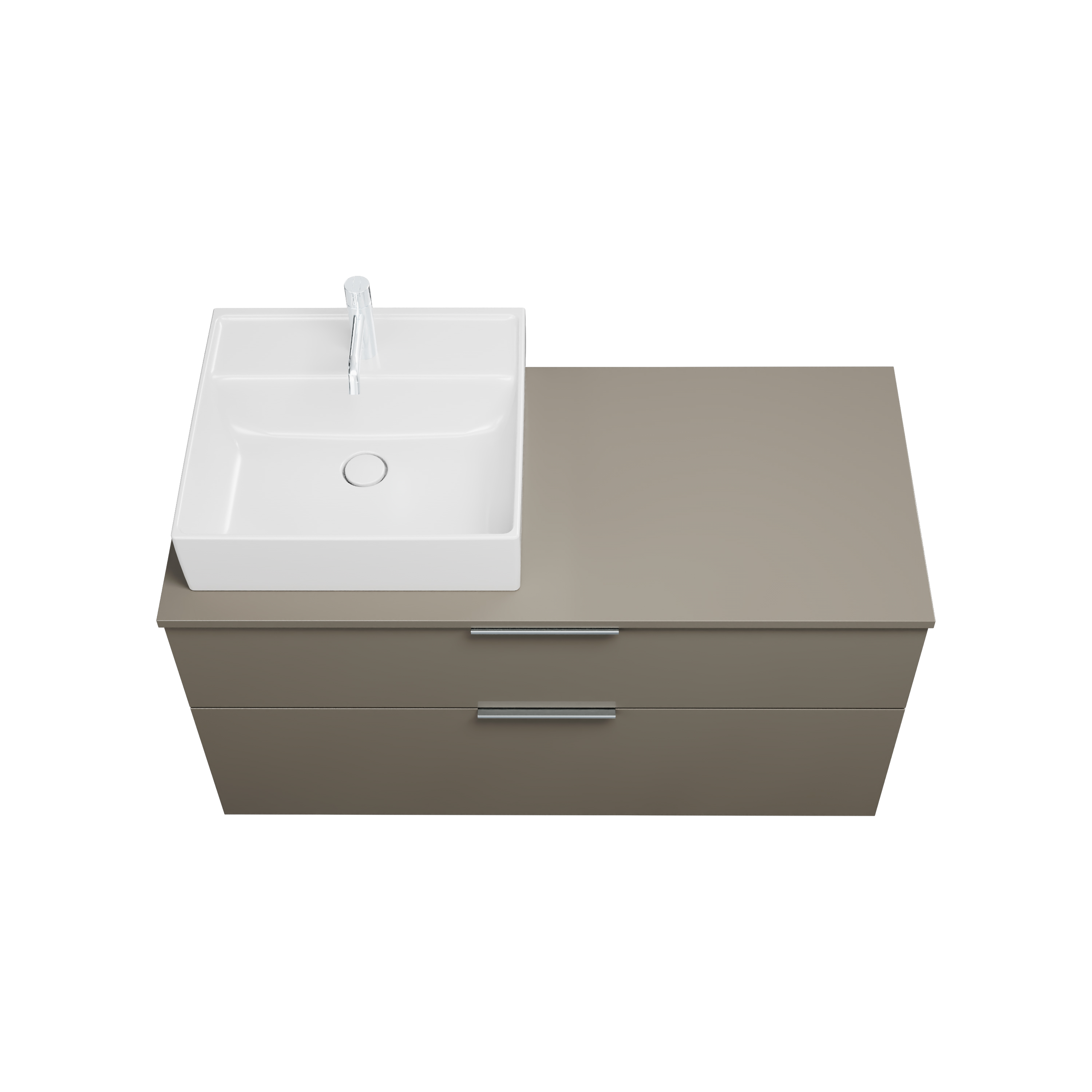 burgbad Eqio Konsolenplatte mit Unterschrank WXXI120 619x1200x550 Grau Hochglanz