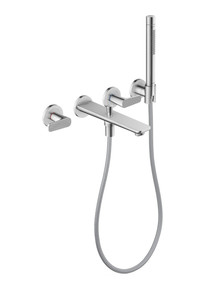 Axor Citterio C 3-Loch Wannenmischer mit Handbrause, Cubic Cut