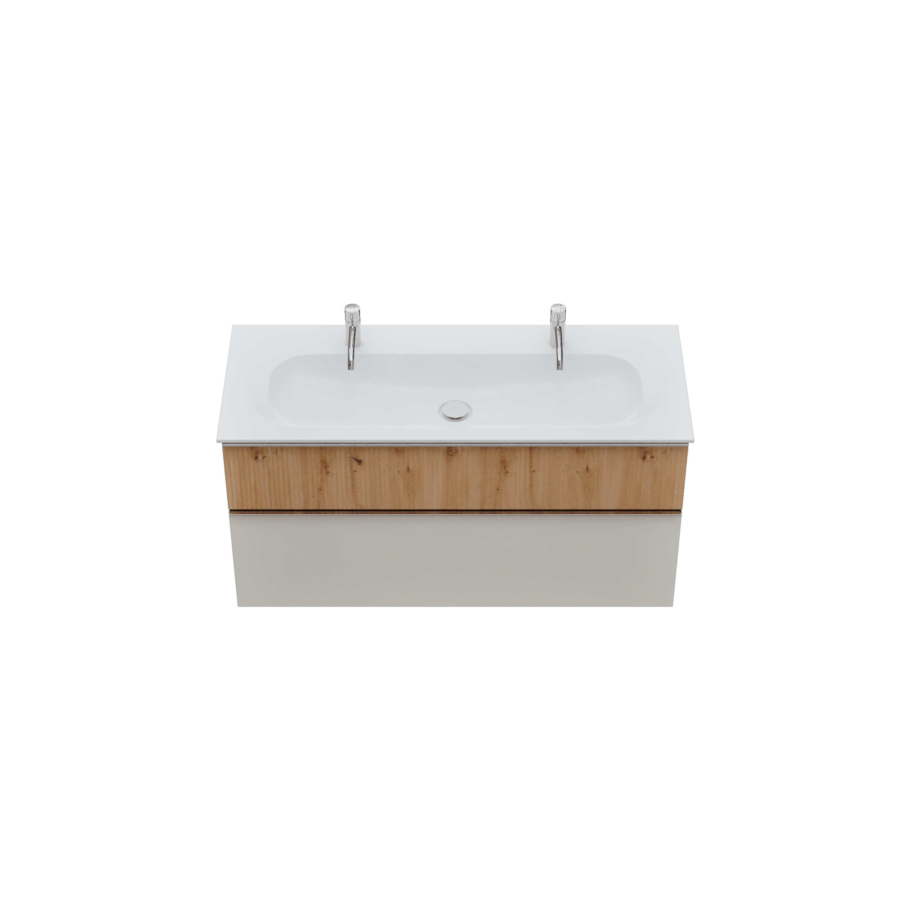 burgbad Fiumo 2.0 Badmöbel-Set 1220mm Veloursgrau Softmatt, Griff Chrom G0146