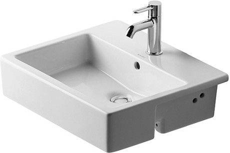 Duravit Vero Halb-Einbauwaschtisch 550 mm mit Überlauf, mit Hahnloch
