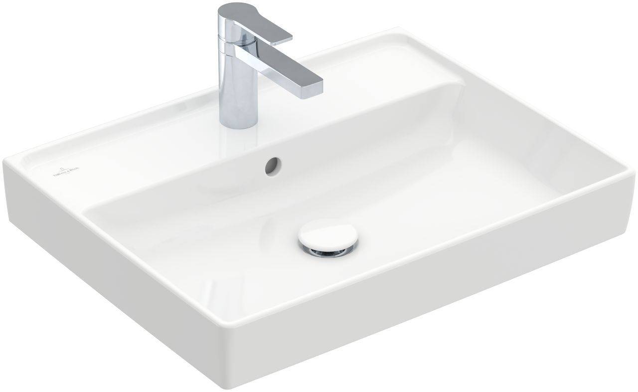 4A336G01 Collaro Waschtisch 600 x 470mm 1 Hahnloch, mit Überlauf, Unterseite geschliffen