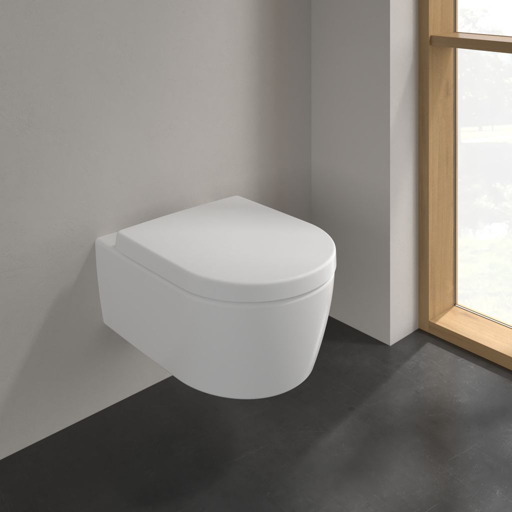5656HRRW Avento Combi-Pack wall-hung WC without flush rim, seat with QuickRelease and SoftClose