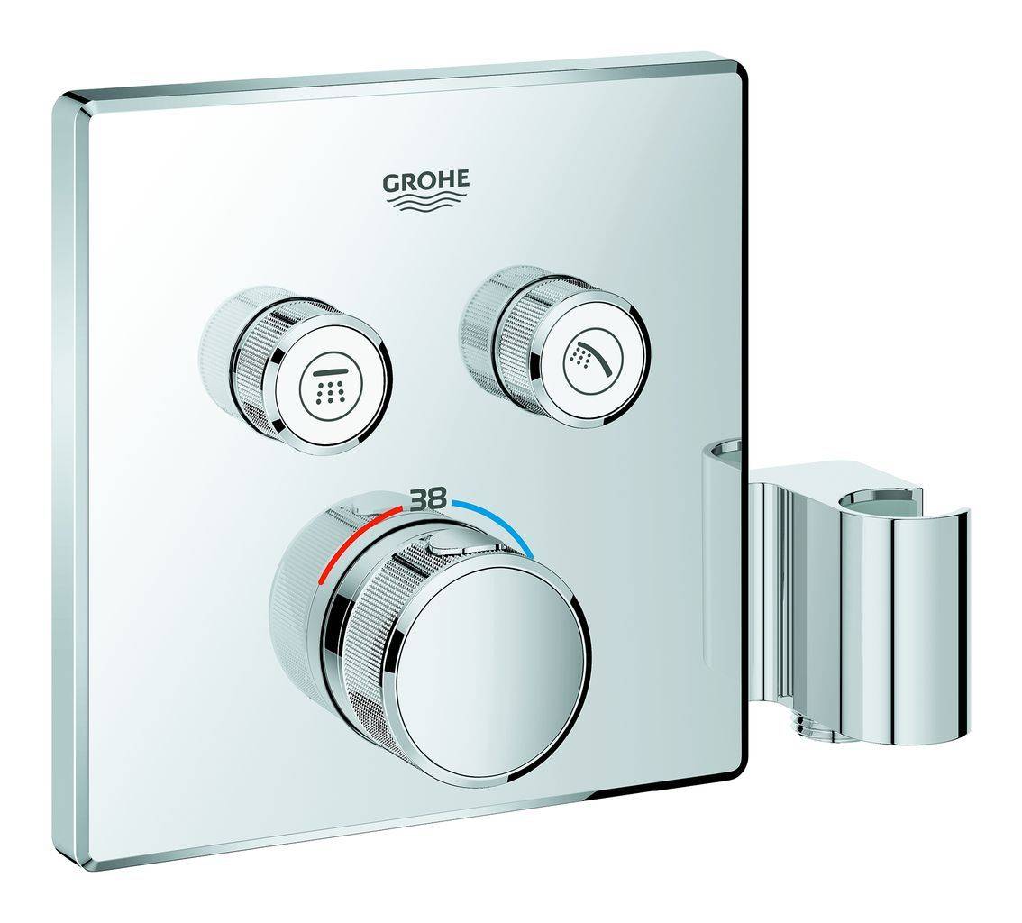 GROHE Grohtherm Smartcontrol Thermostat mit 2 Absperrventilen und BrausEinhebelalter, eckig
