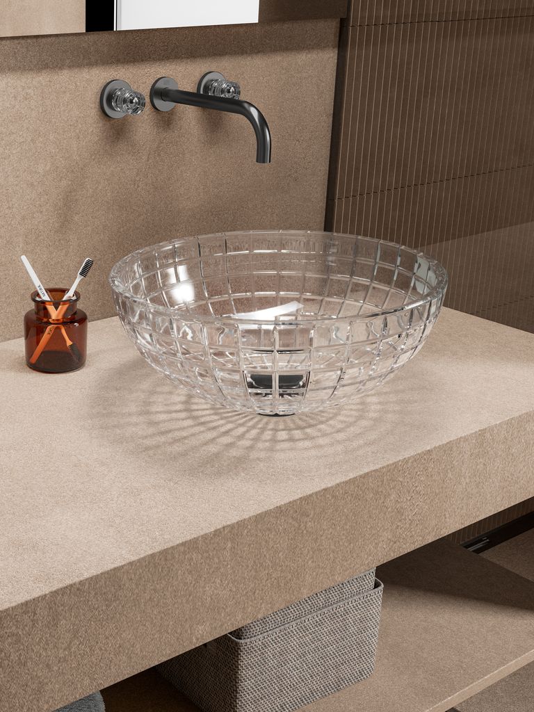 Glassdesign LUXOR ROUND LIGHT Aufsatzwaschtisch