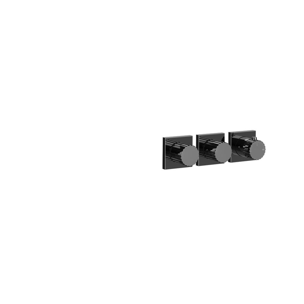 Gessi Incastri Unterputz-Thermostat, 2 Ventile, Metall schwarz PVD