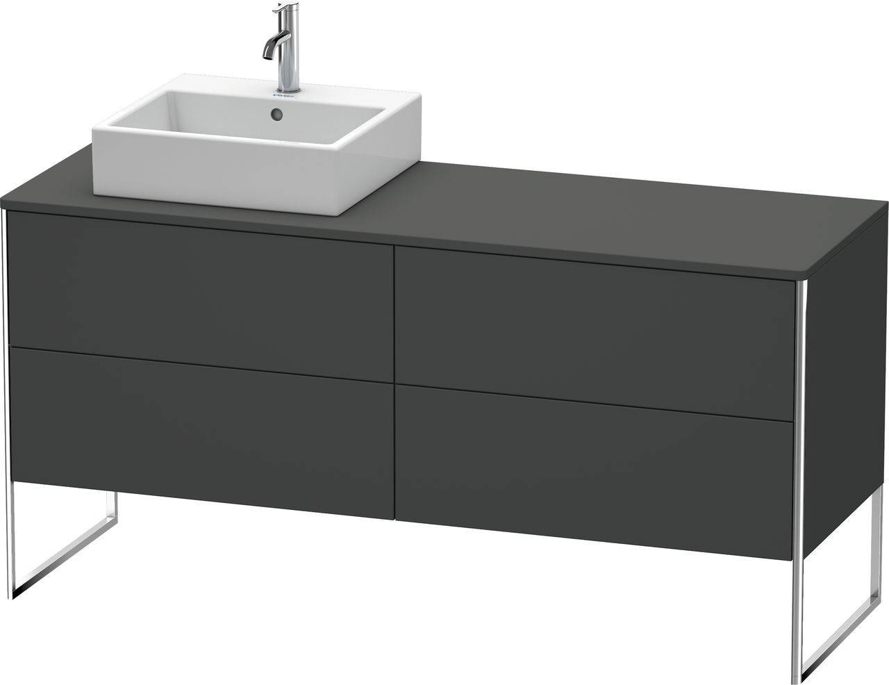 Duravit XSquare Waschtischunterbau bodenstehend XS4924, 4 Auszüge, 1600 x 548mm