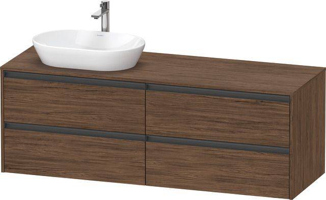 Duravit Ketho.2 Waschtischunterbau wandhängend 1600 x 550mm, Beckenausschnitt links