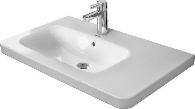 DuraStyle Möbelwaschtisch asymmetrisch, Becken links, mit Überlauf, 800 x 480mm