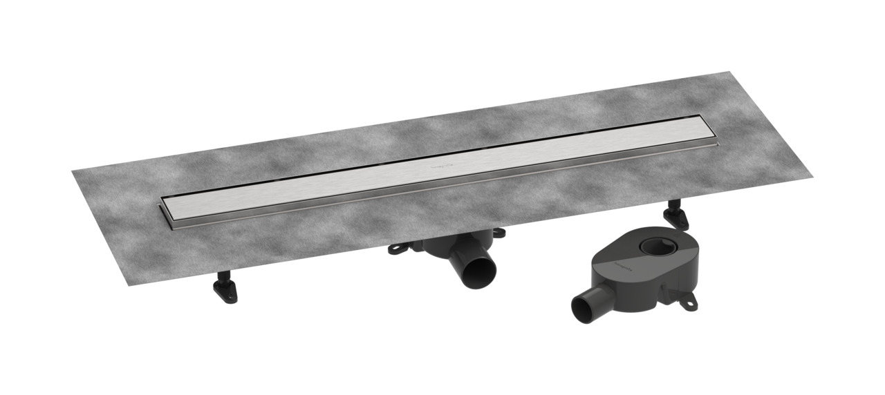 RainDrain Go Komplettset Duschrinne 800 rückseitig befliesbar für Standard-/flache Installation