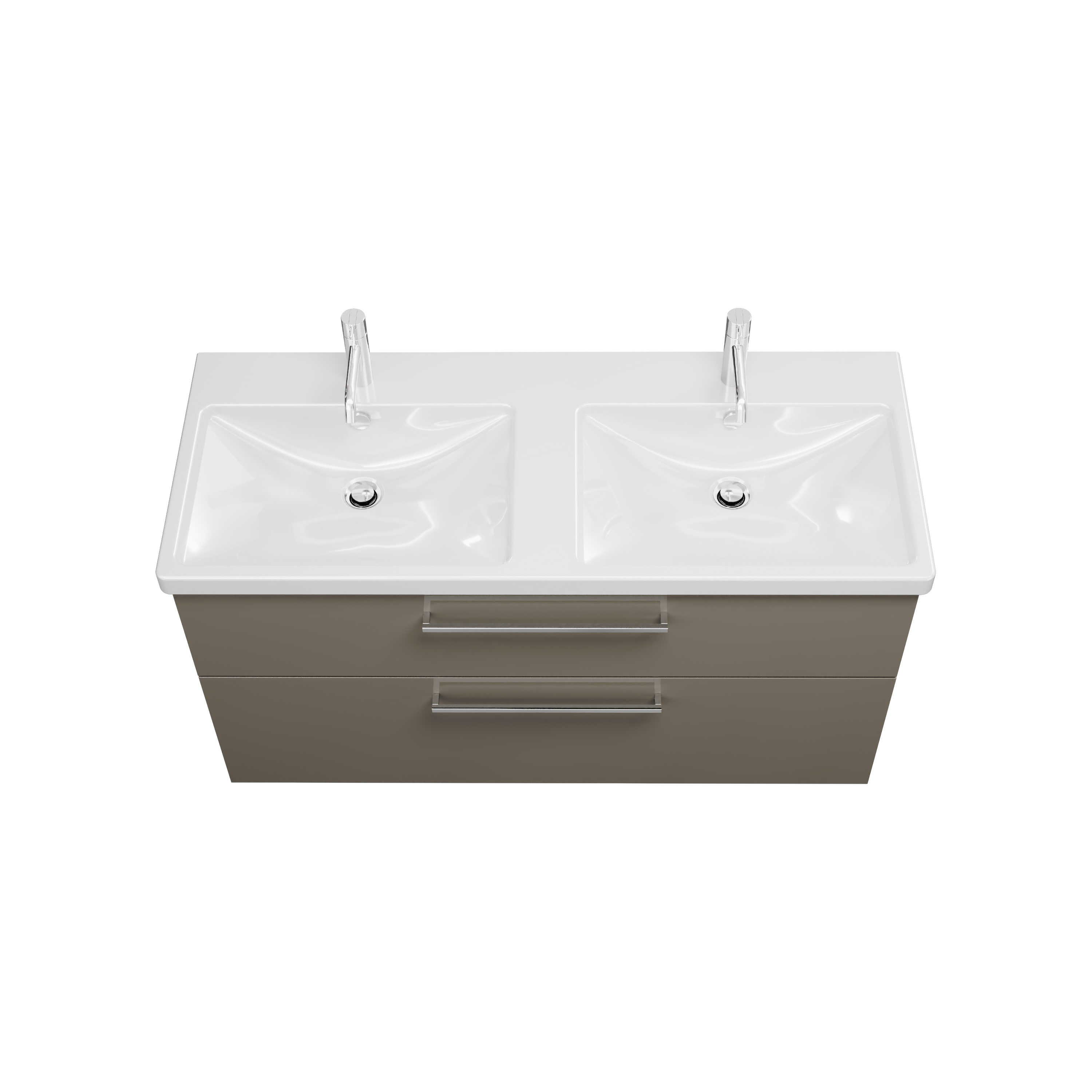 burgbad Eqio Badmöbel-Set SEZC123 Grau Hochglanz/Alpinweiss