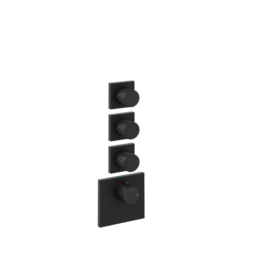 Gessi Incastri Unterputz-Thermostat, 3 Ventile, schwarz matt