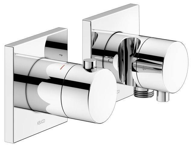 KEUCO Edition 11 Thermostatarmatur Set für 2 Verbraucher, mit Schlauchanschluss/Brausehalter
