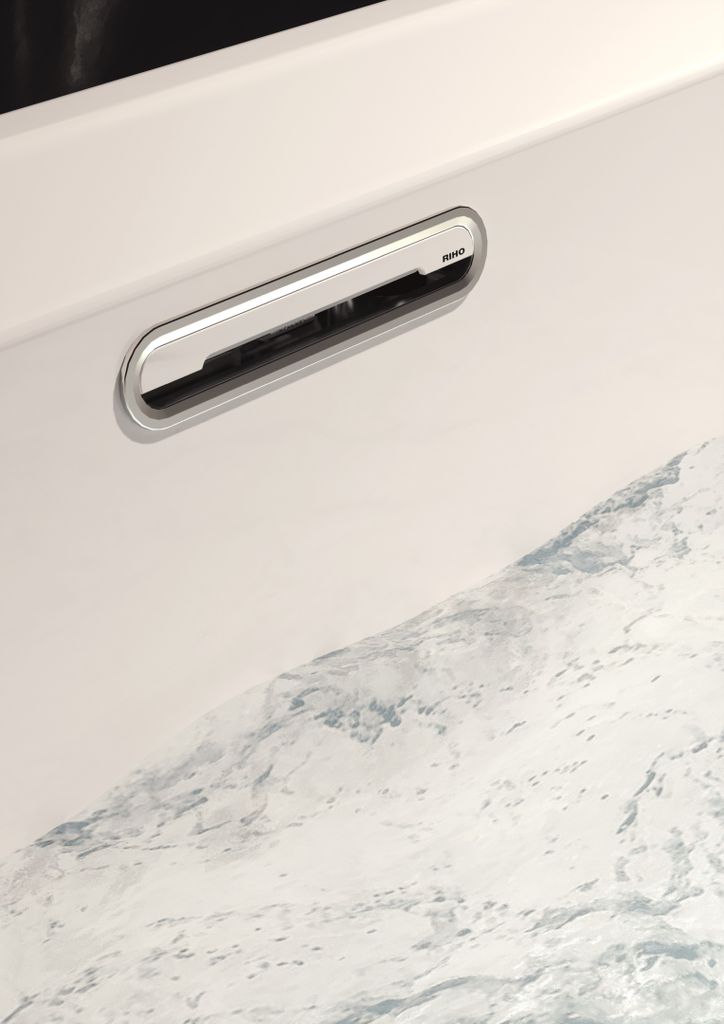 Inspire freistehende Badewanne 180 x 80cm mit RIHO Fall