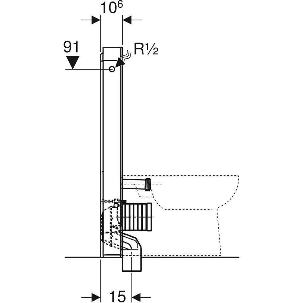 Monolith Sanitärmodul für Stand-WC, 101cm