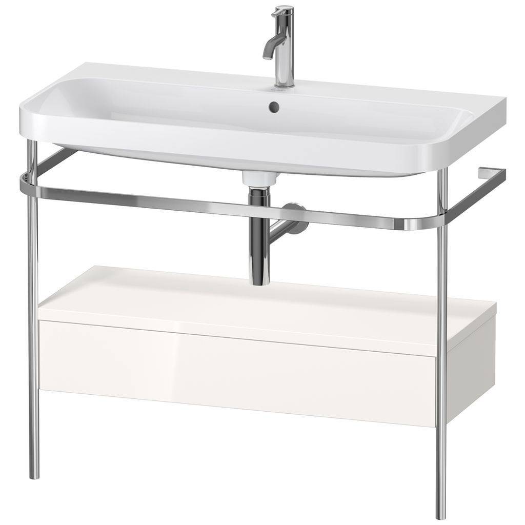 Duravit Happy D.2 Plus Möbelwaschtisch c-shaped mit Metallkonsole, bodenstehend, 975 x 490mm