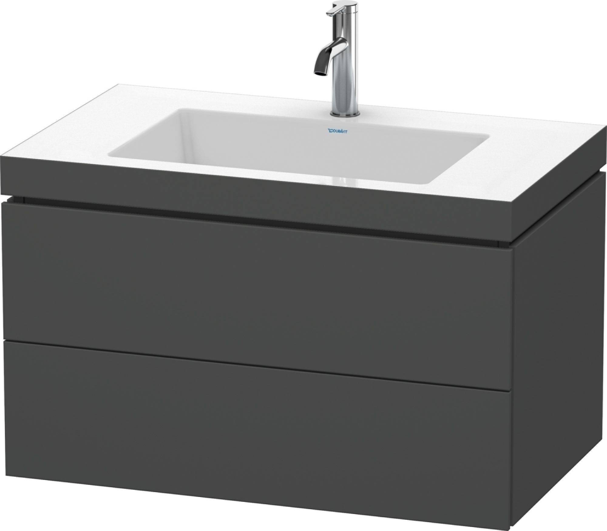L-Cube Möbelwaschtisch c-bonded mit Unterbau wandhängend, LC6927O, 800 x 480mm, 2 Schubkästen