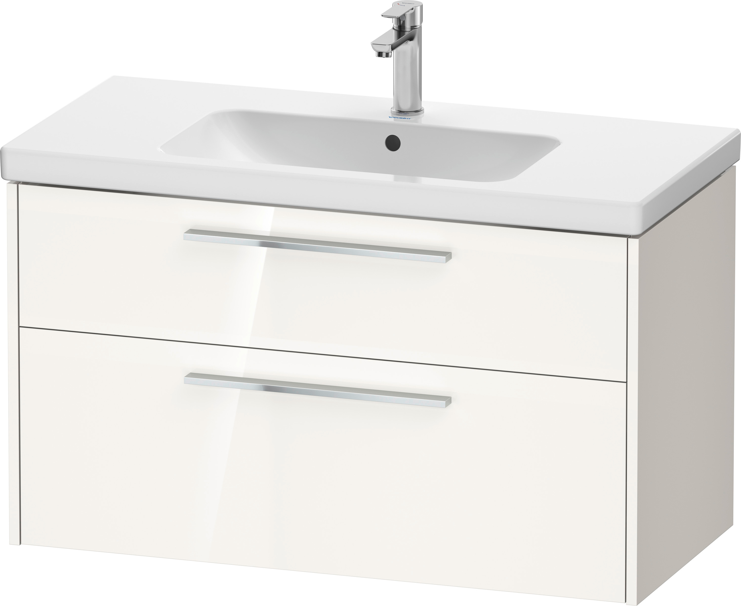 D-Code 2.0 wall-hung vanity unit, chrome handle, 984mm