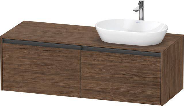 Ketho.2 Waschtischunterbau wandhängend 1400 x 550mm, Beckenausschnitt rechts