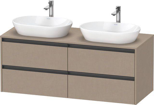 Ketho.2 Waschtischunterbau wandhängend 1400 x 550mm, Beckenausschnitt beidseitig