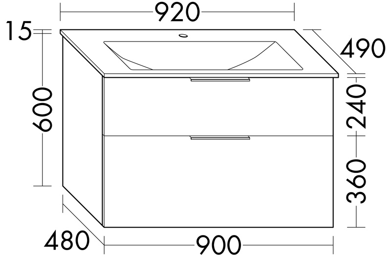 Eqio Badmöbel-Set SEYX092 mit Glas-Waschtisch, Eiche Dekor Silber/Weiß