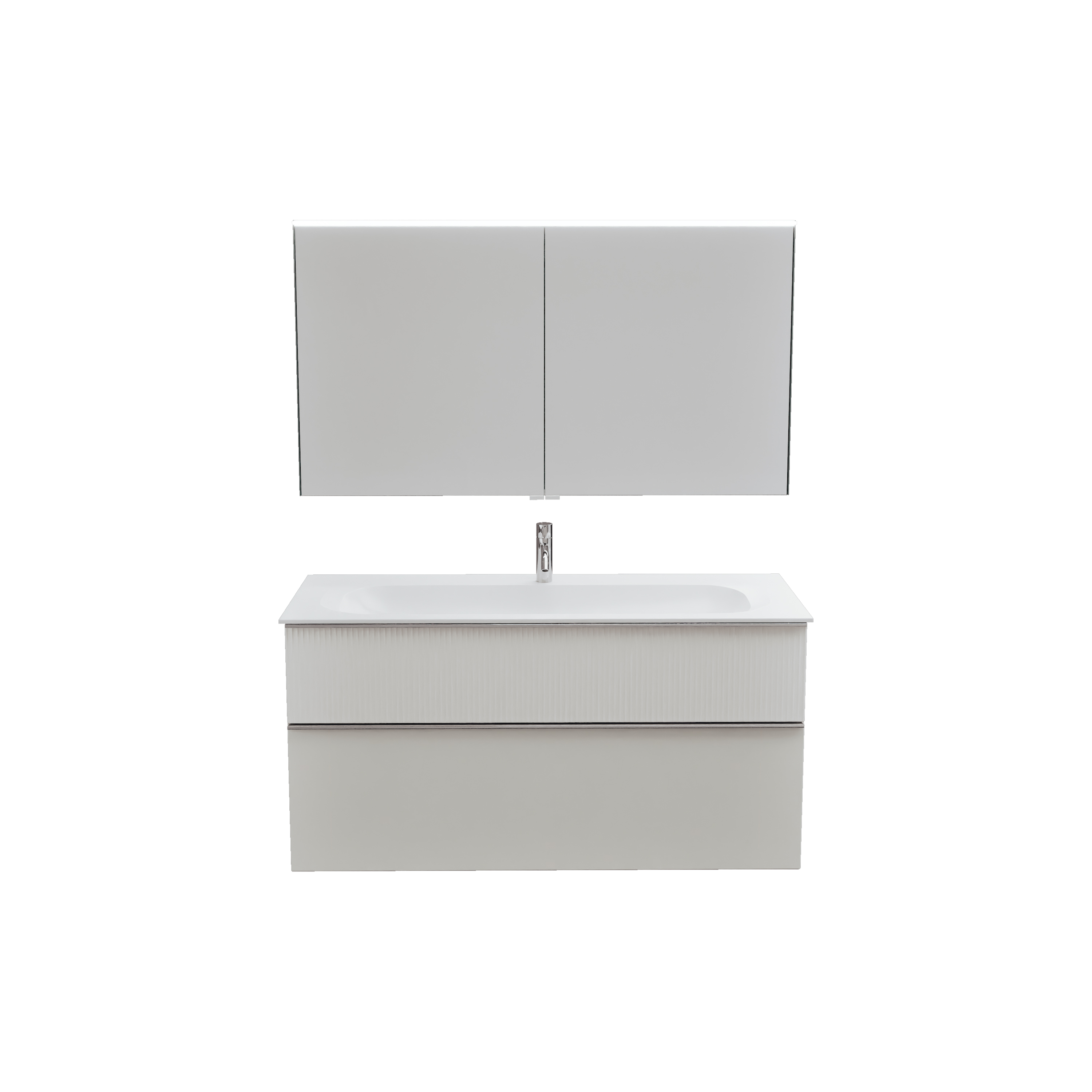 burgbad Fiumo 2.0 Badmöbel-Set 1220mm Veloursgrau Softmatt, Griff Chrom G0146