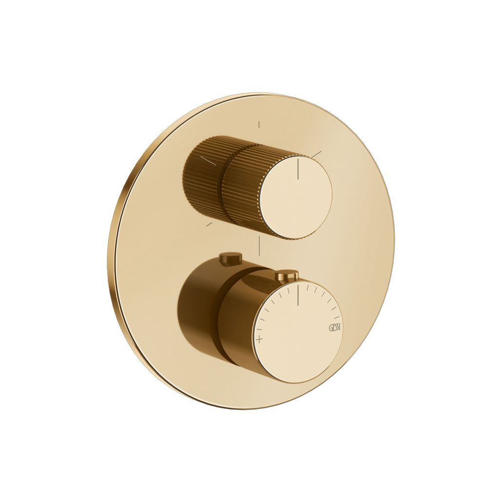 Gessi Ventaglio 3-Wege Brause-Thermostat warm bronze PVD