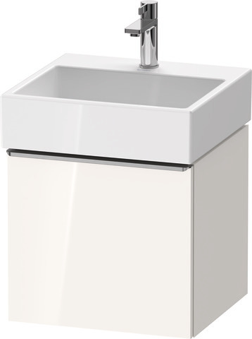 Duravit D-Neo Waschtischunterbau wandhängend mit Möbelgriff Edelstahl gebürstet